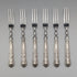 1973 British Vintage Sterling Silver Handle Dessert Fork x6 Harrison Brothers Case Included